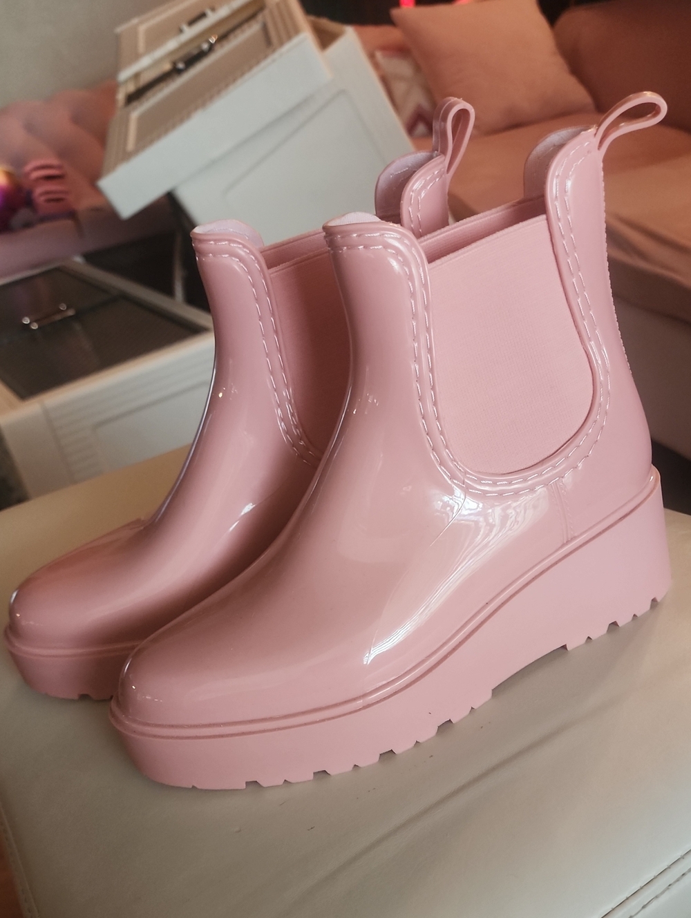 Pink Chelsea Rain Boots for Women